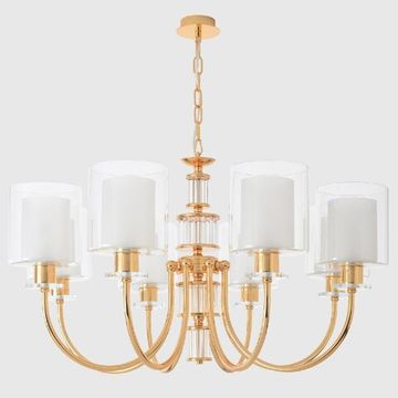 Подвесная люстра 8*E14 ELENA SP8 GOLD золотой Crystal Lux