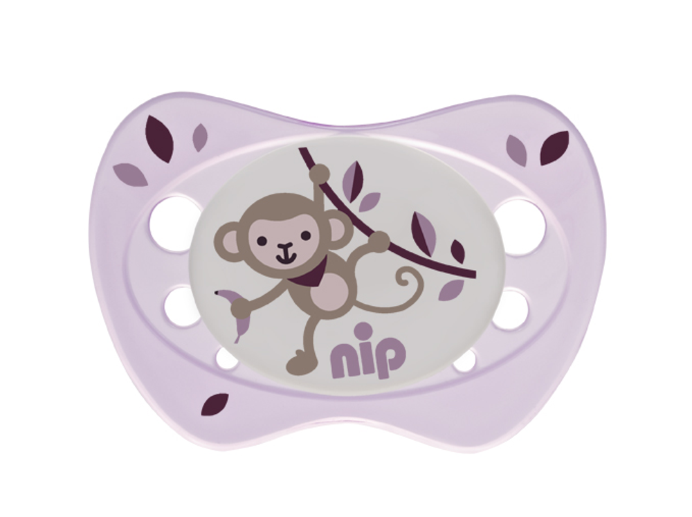 Пустышка силиконовая с колпачком NIP "Newborn" для девочки 1 шт. с 0 до 2 месяцев