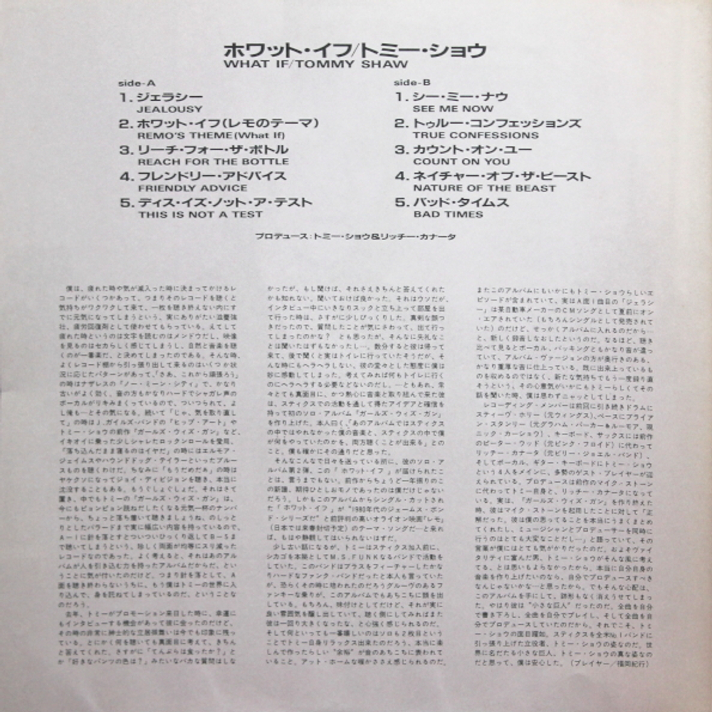 Tommy Shaw / What If (LP)