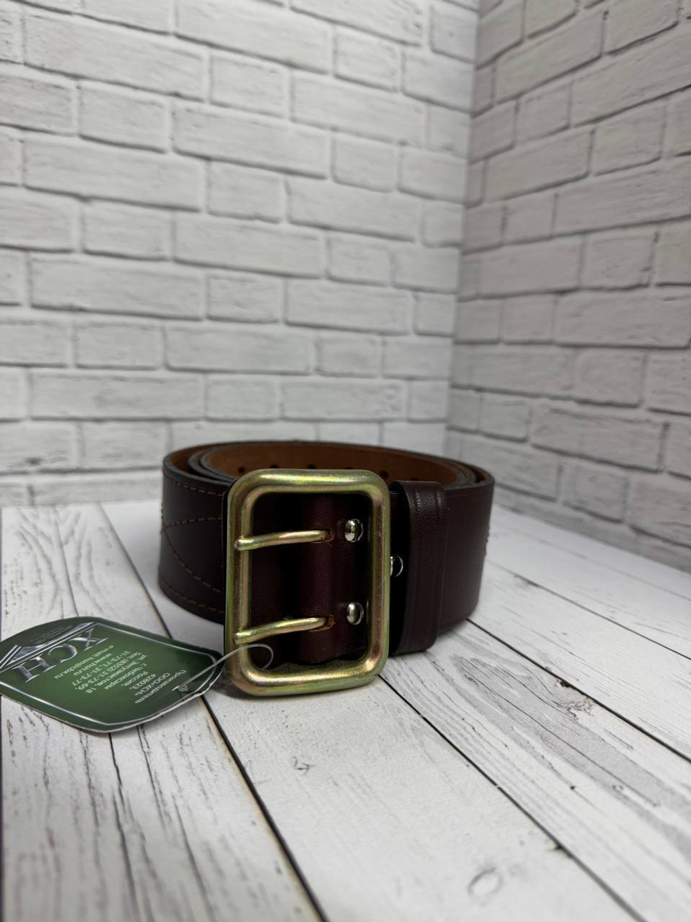 Ремень офицерский натуральная кожа/коричневый