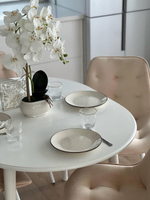 Круглый раздвижной стол "Скандинавия" и 4 стула Бостон