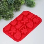 Форма силиконовая «Новогодний микс» 20*13*1,5см