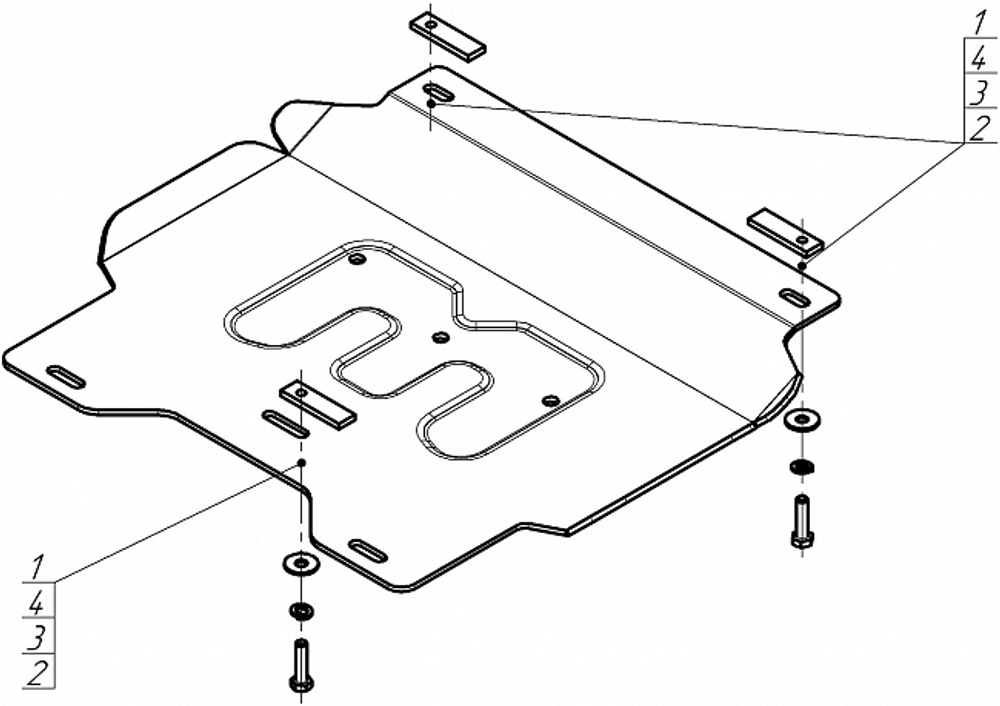 Защита картера двигателя, Переднего дифференциала. 5 мм, Алюминий. для Dodge Ram 1500 2024-н.в., Motodor.32916