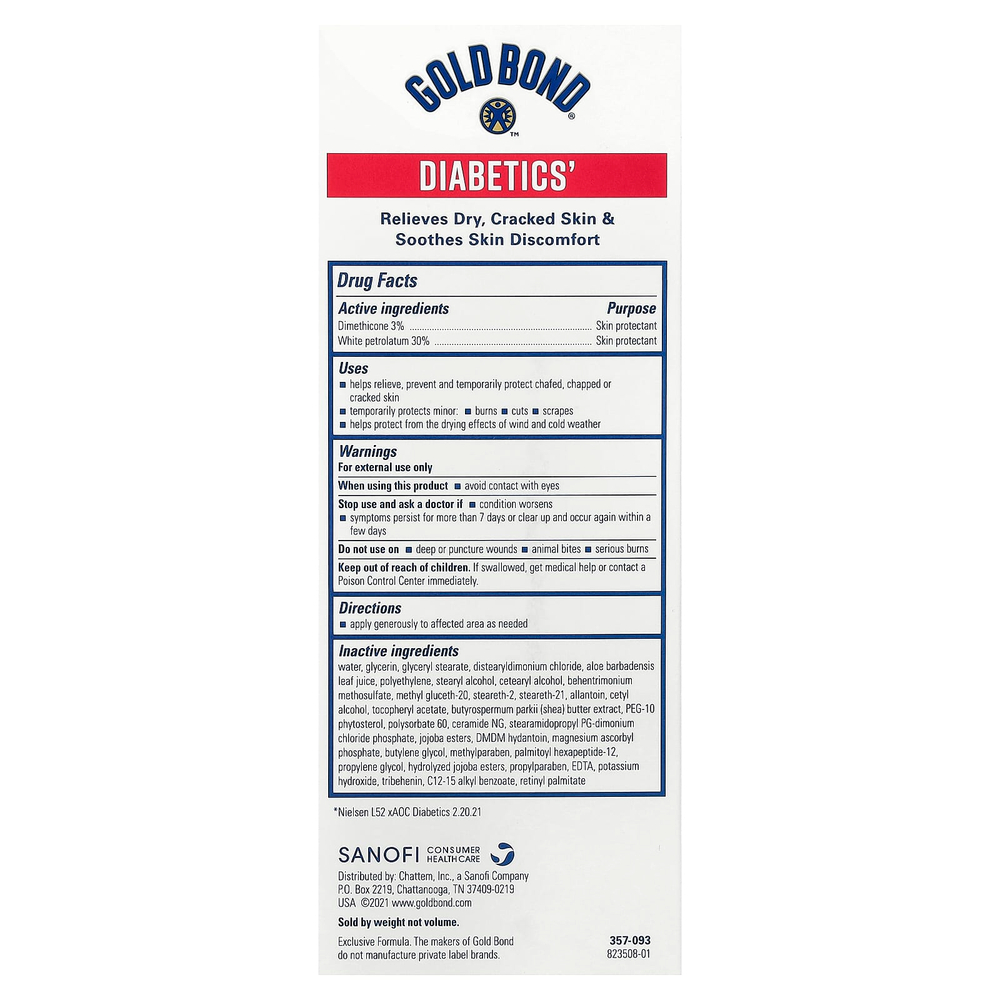 Gold Bond, лечебный крем для ног для облегчения сухой кожи при диабете, для сухой и очень сухой кожи, 96 г (3,4 унции)