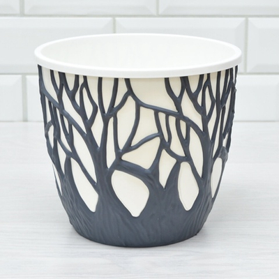 Кашпо Форест 3,5л, антрацит/белый