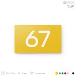 Табличка с номером 67 на дверь квартиры, для офиса, кабинета, аудитории, склада, желтая 120х70 мм, Айдентика Технолоджи