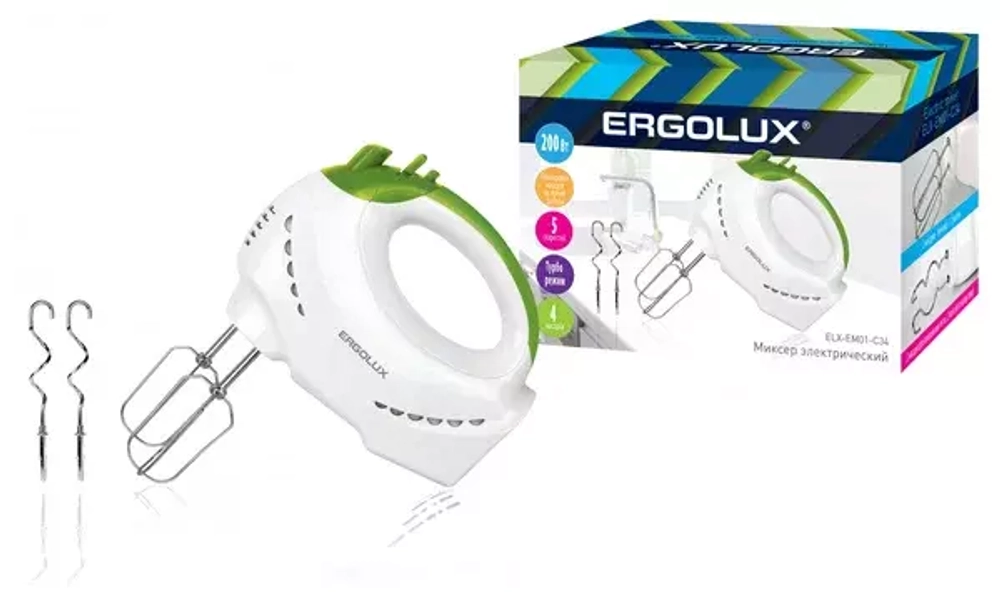 Миксер электрический Ergolux ELX-EM01-C34