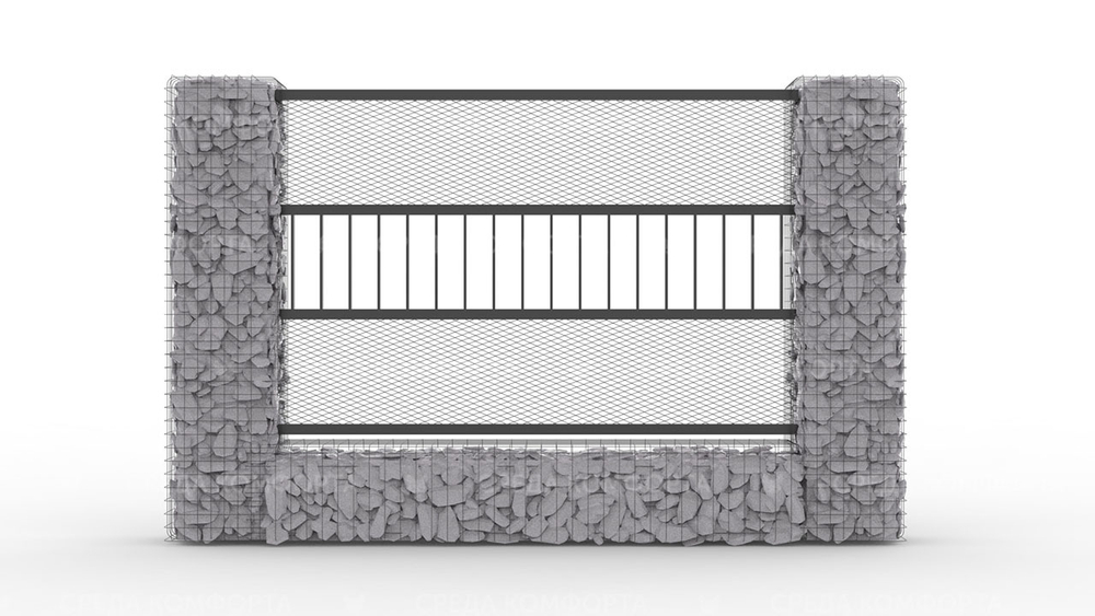 Забор из сетки рабицы 2500х2000 мм ZBR0178