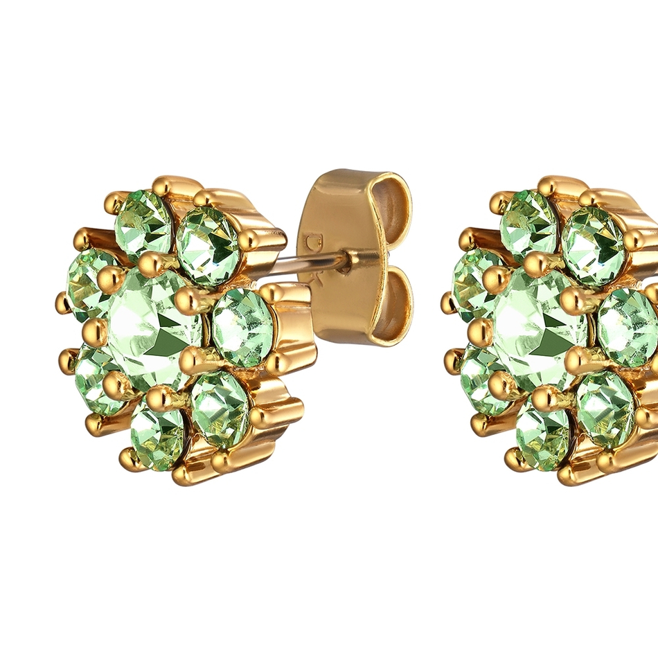 Серьги Dyrberg Kern CARNEA SG LIGHT GREEN / CRYSTAL 460074