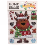 Наклейка новогодняя «Веселье» , лист 19х28 см,микс