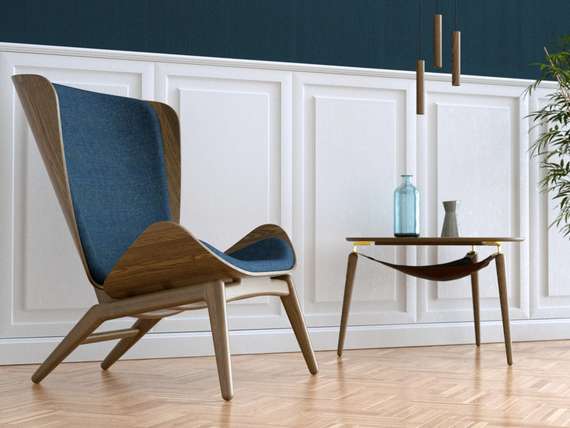 Журнальный столик Umage Hang Out, темный дуб, латунь