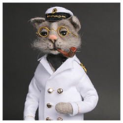 Валяная игрушка «Кот Адмирал»