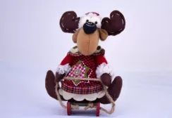 Новогоднее украшение Лось на санях 16 см, (ADA1338024A)