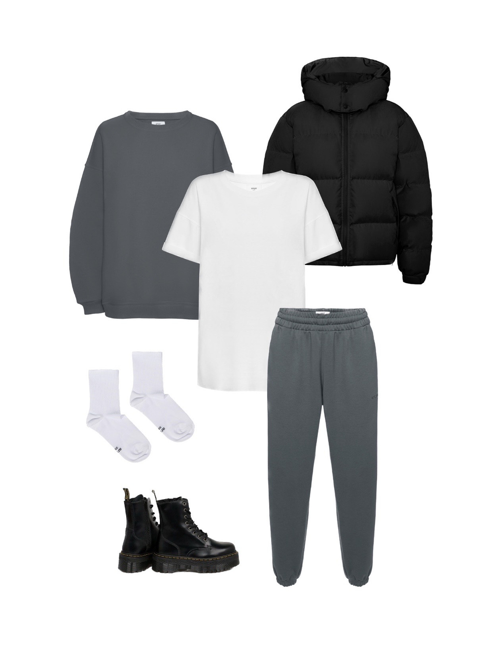 Толстовка оверсайз утеплённая графит