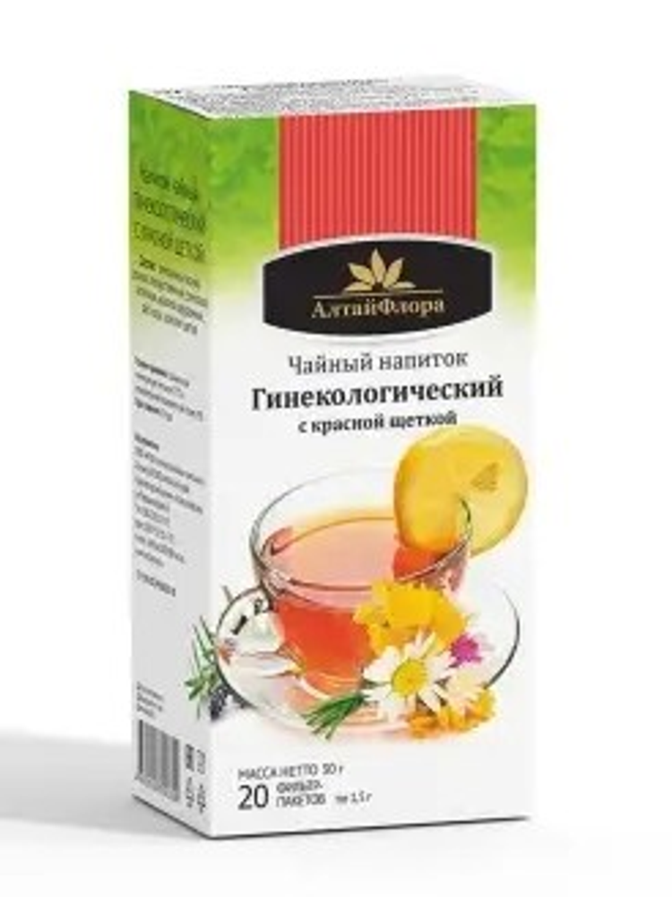 Чайный напиток Гинекологический с красной щеткой ф/п №20 АлтайФлора