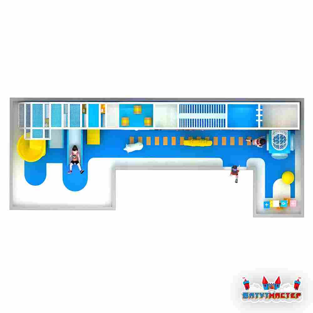 Плоская игровая зона «Волшебный Лес», 15×5,5×2,8 м
