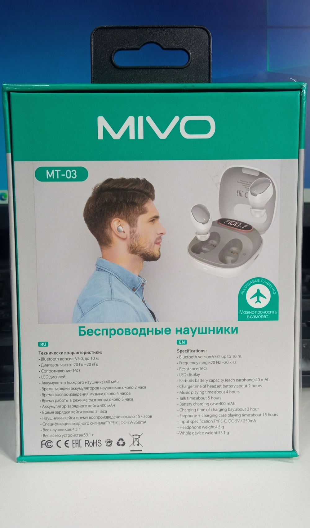 Наушники беспроводные Mivo MT-03 TWS 5.0