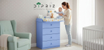 Комод, 60х44х88, Алиса, пеленальный, с ящиками, для одежды и игрушек, деревянный, синий воск, Dipriz