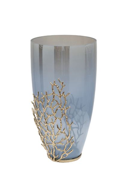 Ваза декоративная 37x19x20см Garda Decor Coral с золотым декором