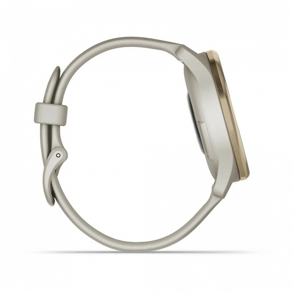 Часы Garmin Vivomove Trend , French Gray, Silicone WW, безель цвета кремового золота, серый ремешок, 010-02665-02