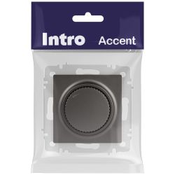 Светорегулятор Intro Accent 6-401-07 поворотный, 600Вт 230В, IP20, СУ, графит