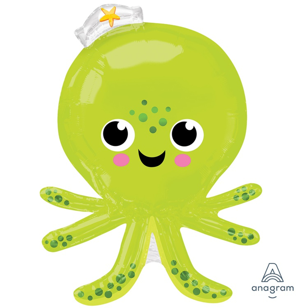 Шар Фольгированный Осьминог (Зеленый)