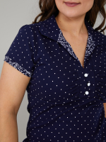 Блузка БЛ-115/синийгорошек-веточки