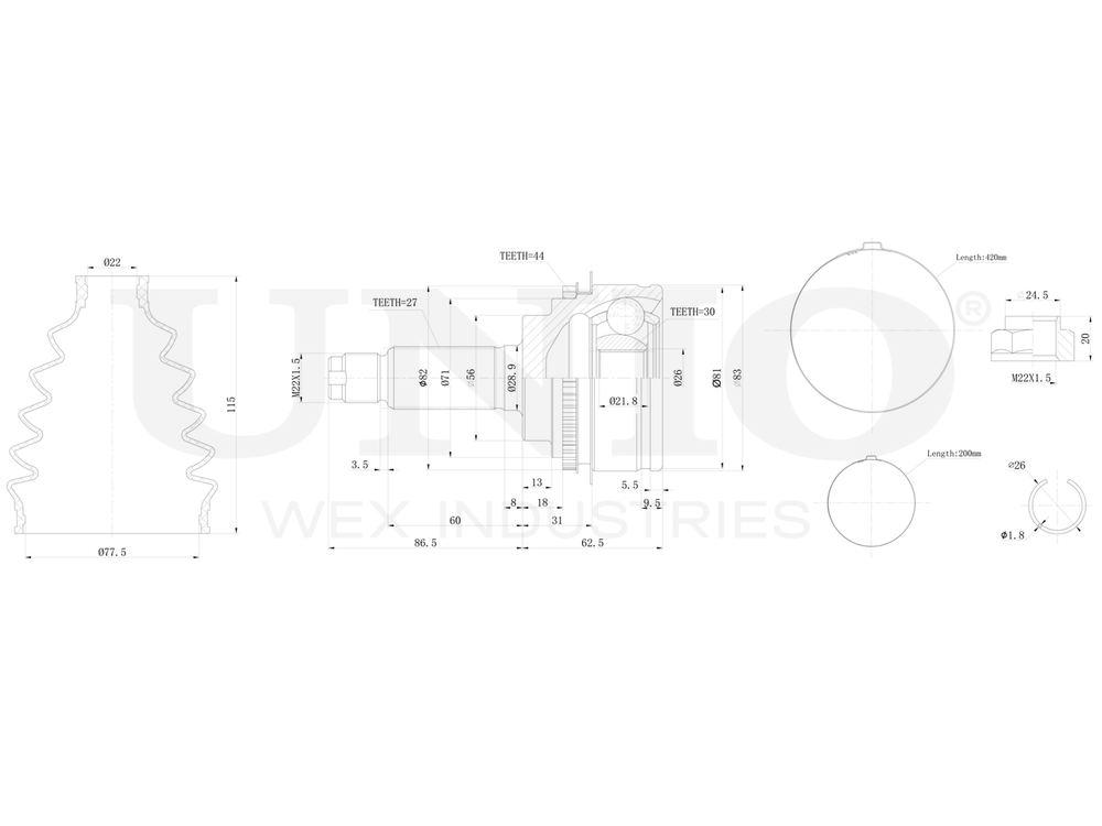 ШРУС внешний UNIO CVJ-20173