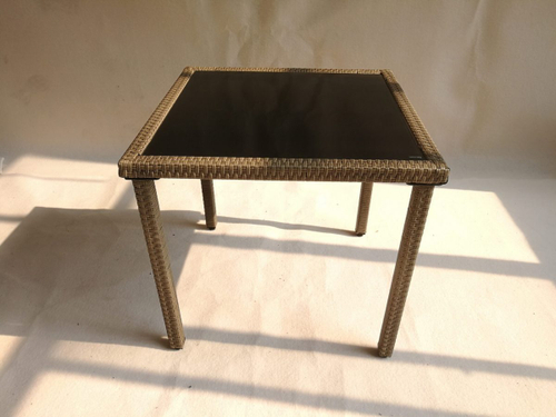 Стол из искусственного ротанга 80х80  АНТАЛИЯ «Antalija» — Greige