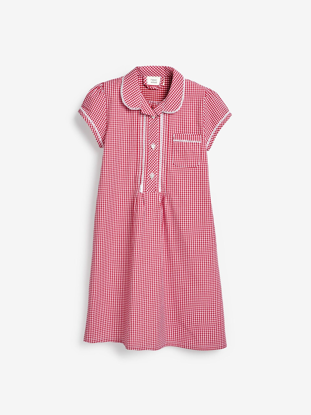 Платье школьное для девочки Next 877-215, Красный, Белый