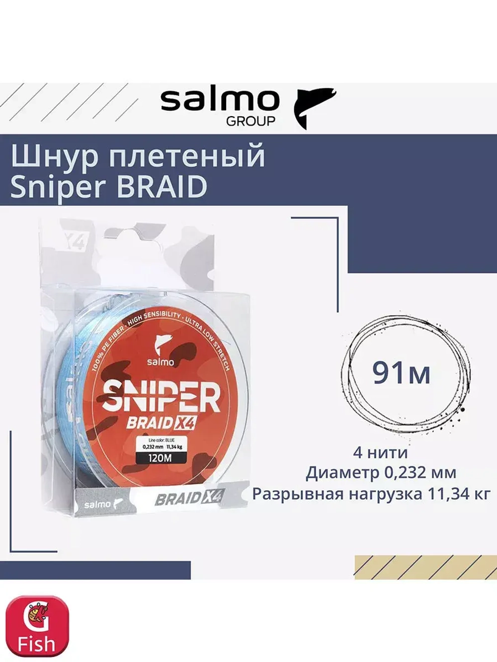 Плетеный шнур BRAID Blue 091/023