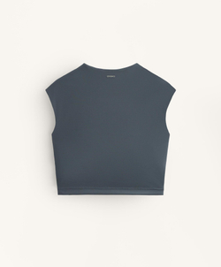 Oysho Майка с коротким рукавом, антрацитовый/голубой