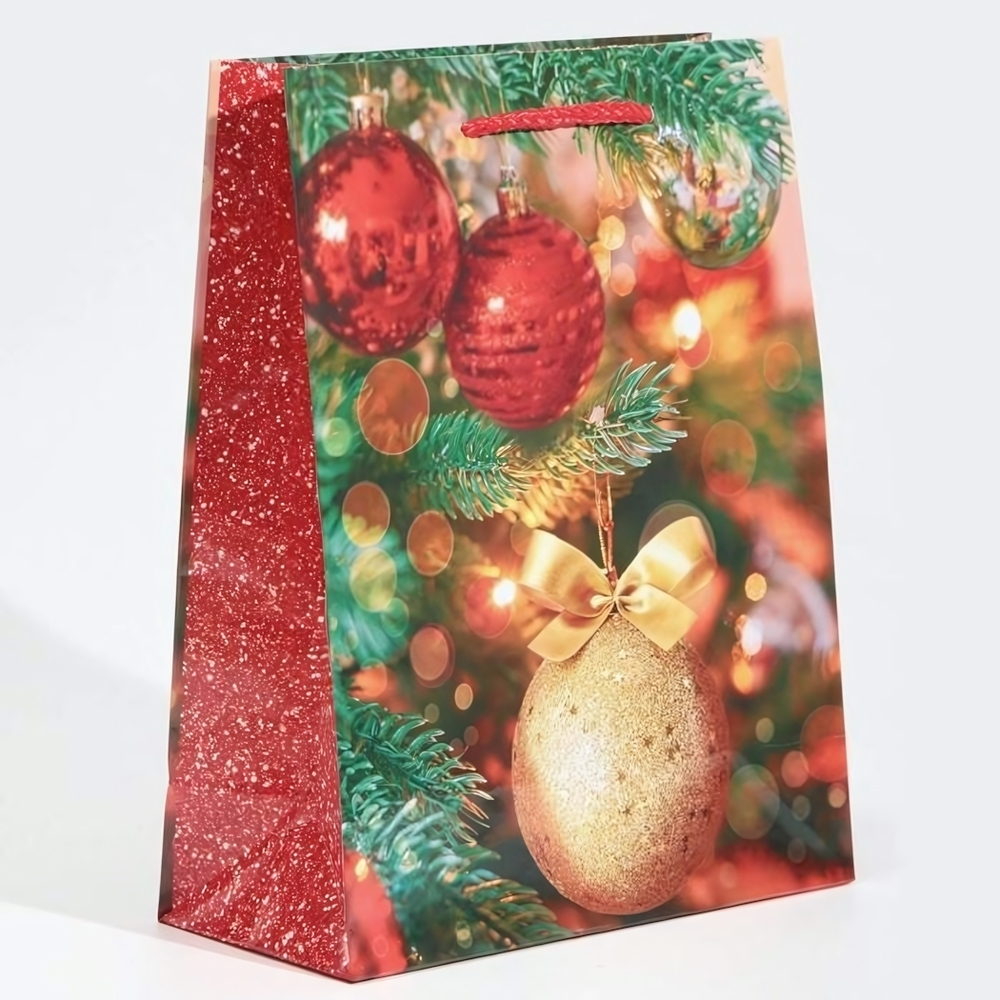 Пакет ламинированный вертик. "Новогодние шарики" MS 18×23×8см 6765819