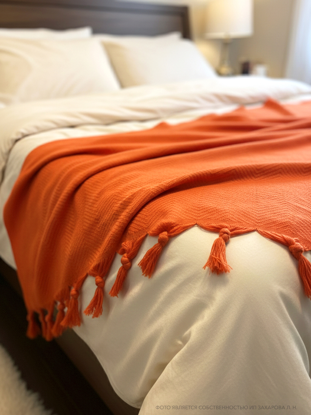 Плед-покрывало из хлопка Sidney, цвет Оранжевый