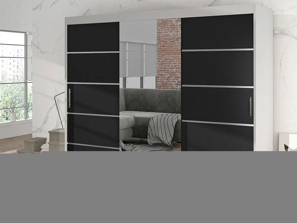 Шкаф-купе Цератония Венге Цаво 3354/ Белый 101  210*50*260