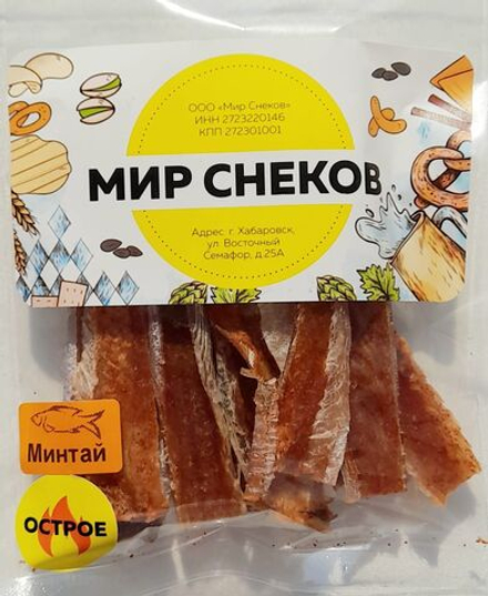 Ломтики Минтая - филе сушено-вяленые в остром соусе (4 шт.)