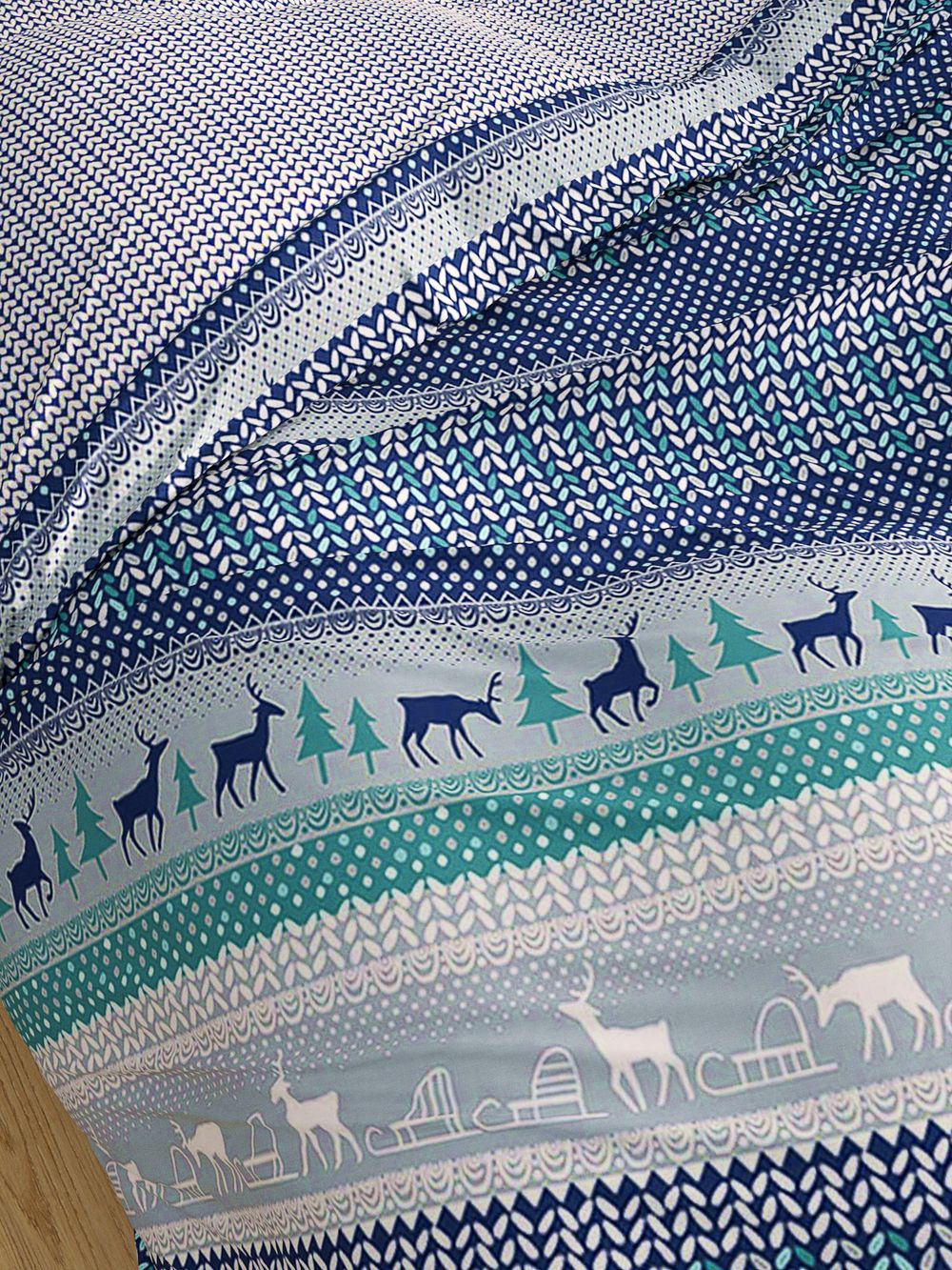 Постельное белье Сказка "Скандинавия/Вязание" 1,5-сп Наволочка 50х70 см 1 шт Простынь 150х215 см Пододеяльник 145х215 см, перкаль