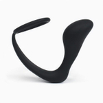 Черное эрекционное кольцо с анальной пробкой «Оки-Чпоки» (Цвет: черный)