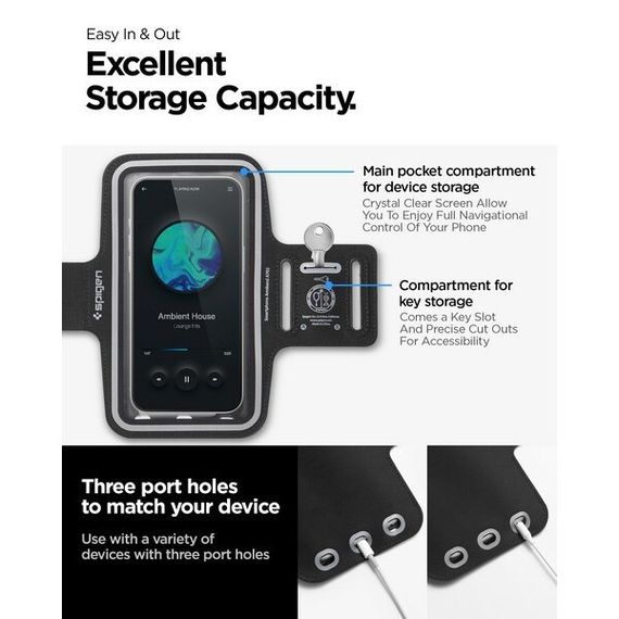 Спортивный чехол Spigen Dynamic Shield Armband A703 (AMP07187) Black