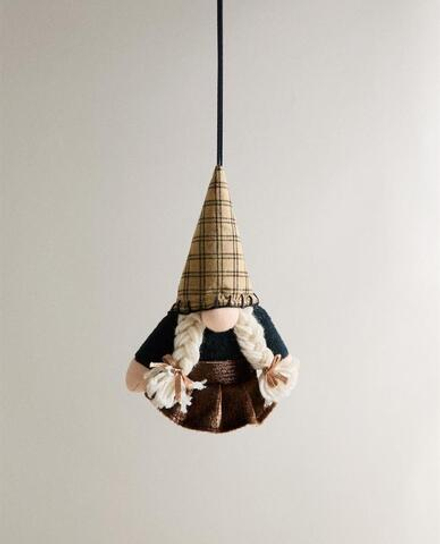 ZARA HOME ЁЛОЧНОЕ УКРАШЕНИЕ "ГНОМИК С КОСИЧКАМИ", СИНИЙ