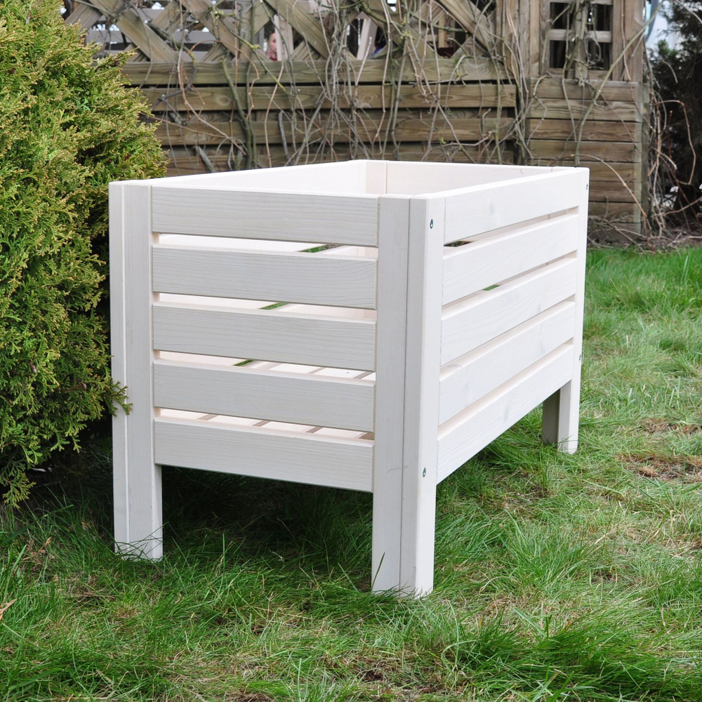 Сундук скамья Эпларо с крышкой деревянный, белый