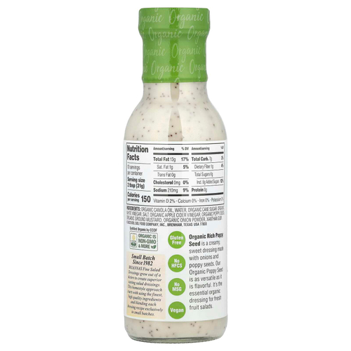 Briannas, Органическая заправка из маковых семян, 296 мл (10 жидк. унц.)