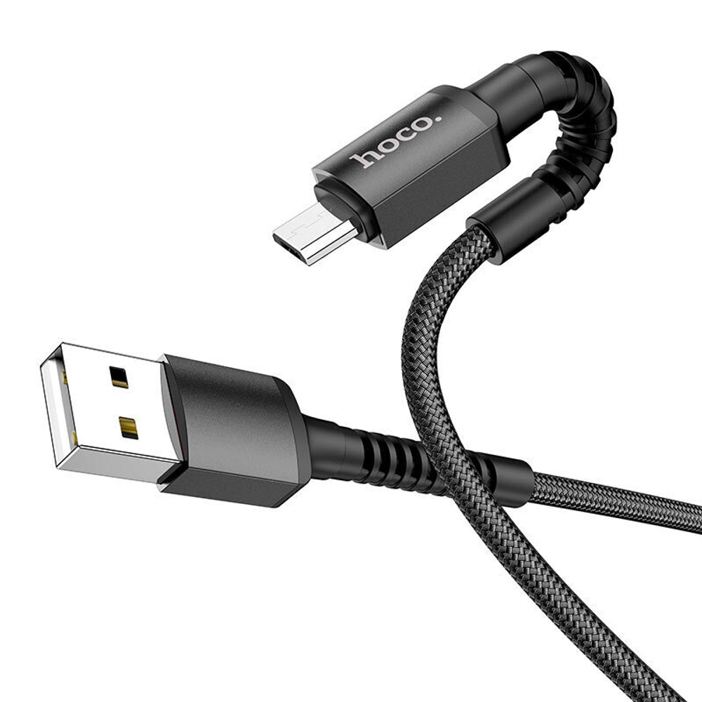 Кабель HOCO X71 USB-microUSB 2.4A 1м Nylon Black