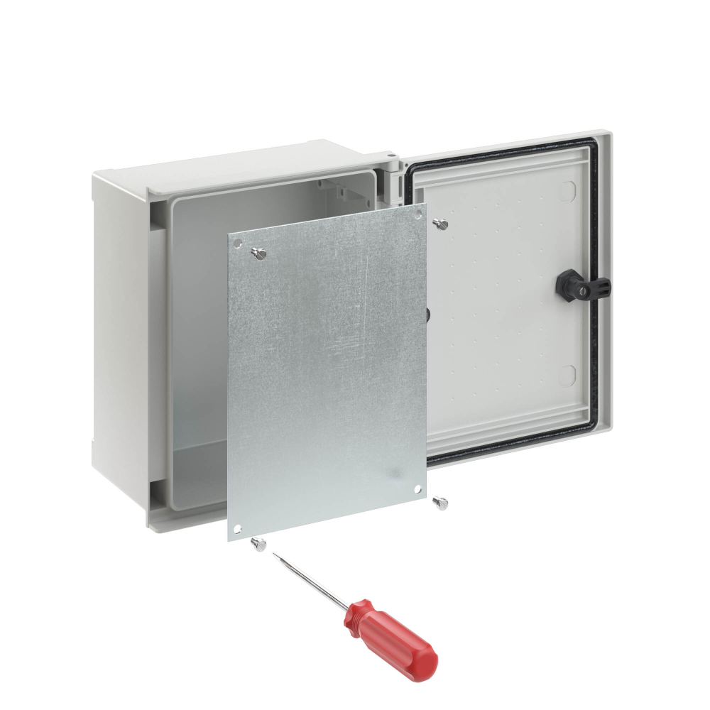 Монтажная панель для цельного навесного шкафа из фибергласа, металл, 800х600 (ВхШ) мм