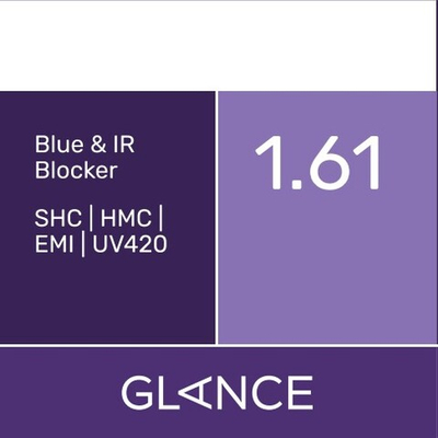 Линза для очков Glance 1.61 Blue IR Blocker SHC/HMC/EMI/UV420