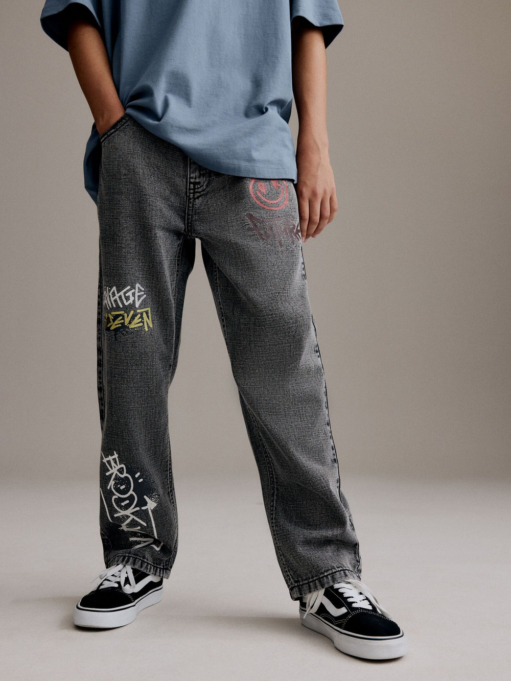 Джинсы для мальчика Next B30-829, Темно-серый