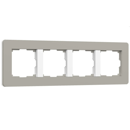 Рамка на 4 поста Split (дымчатый/белый, soft-touch) W0043067