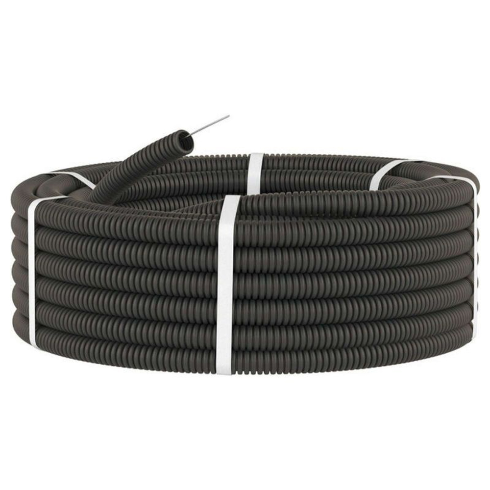 Труба гофрированная ПНД черная 20 мм с протяжкой 50 м