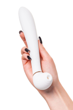 Белый вибратор с вакуумной стимуляцией Jasmine - 23 см. (Цвет: белый)