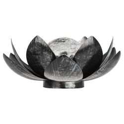 Светильник уличный ЭРА ERASF22-52 на солнечной батарее садовый Лотос 2 в 1 стекло кракле 20LED | Садовые декоративные светильники